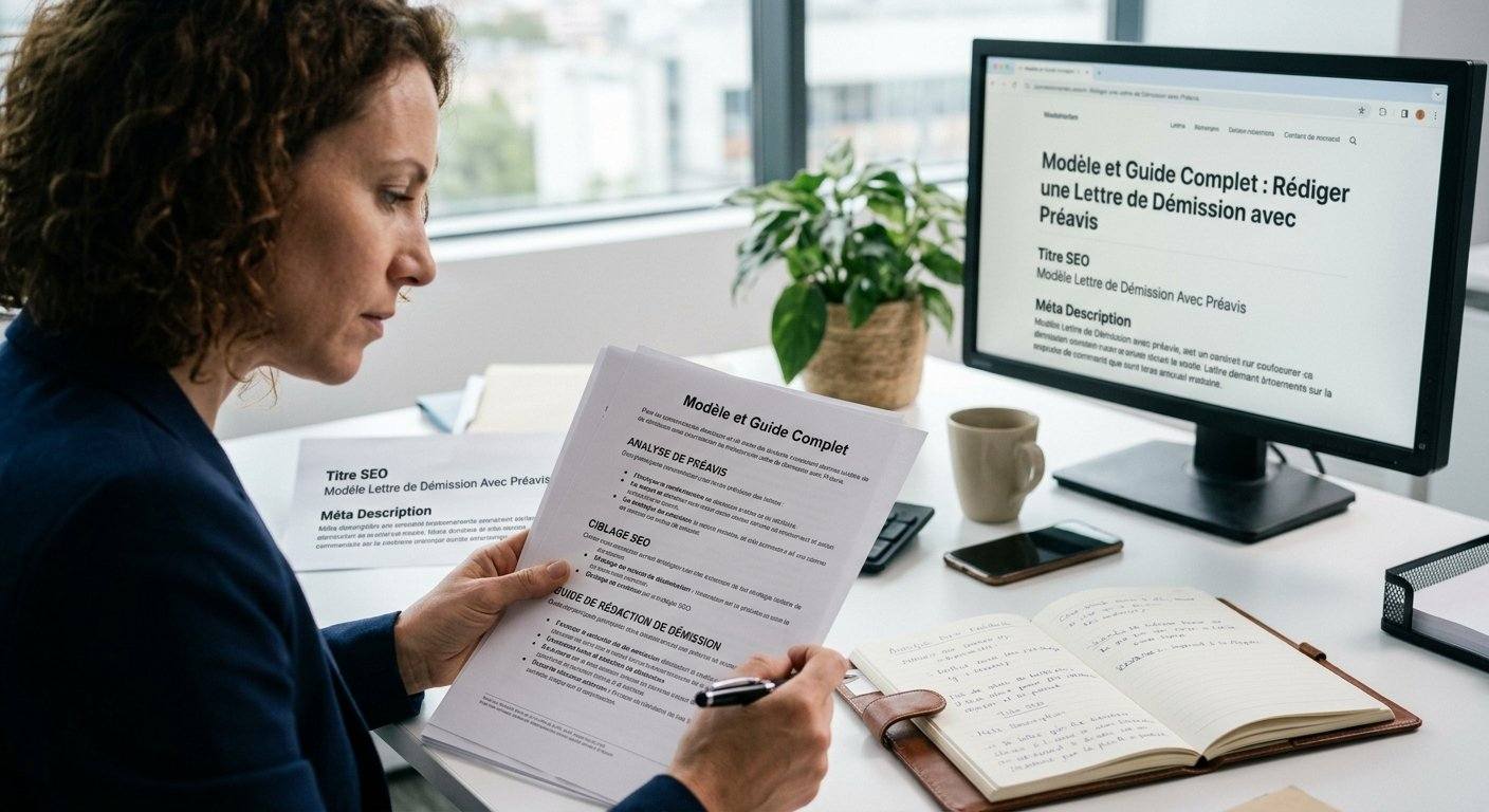 Modèle et Guide Complet Rédiger une Lettre de Démission avec Préavis (Conforme au Droit du Travail)
