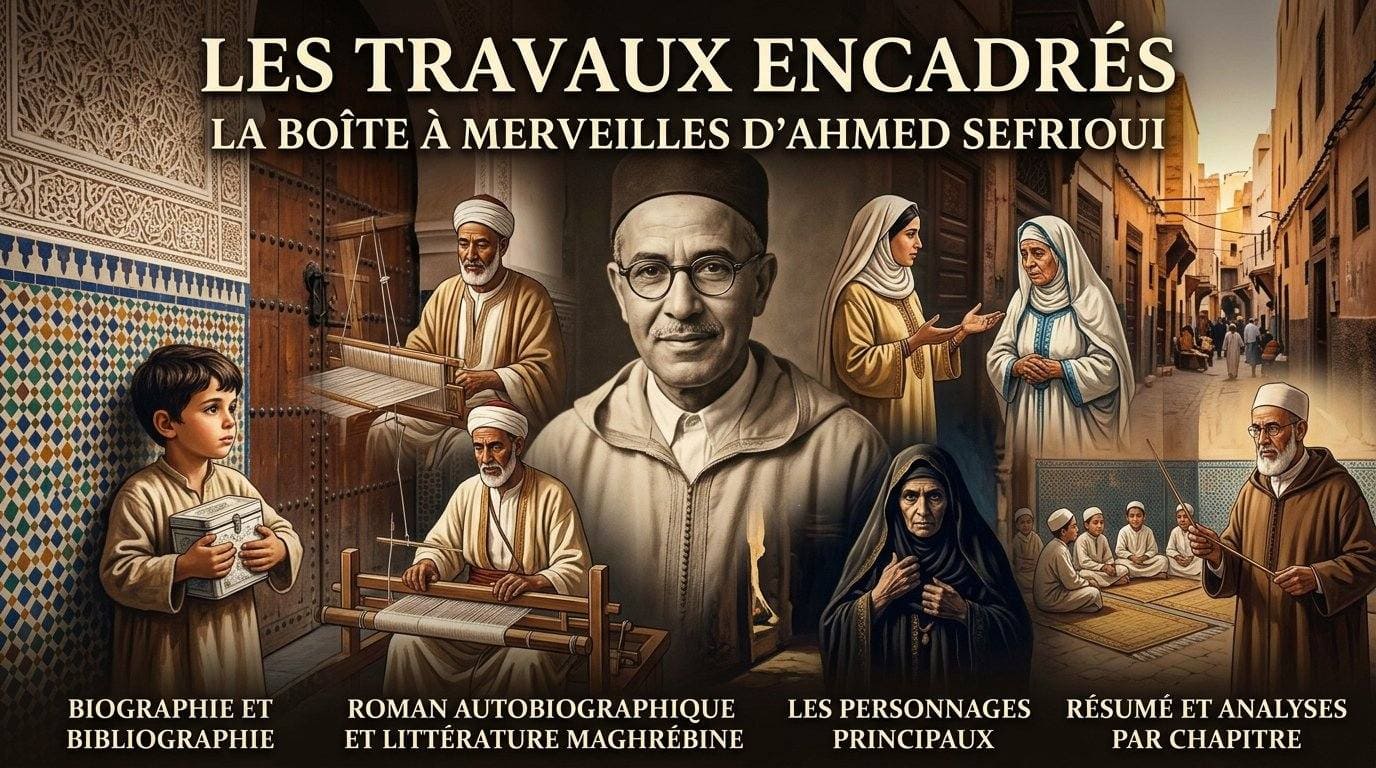 Les travaux encadrés La Boîte à Merveilles d'Ahmed Sefrioui pour les élèves ( exposés paratexte)